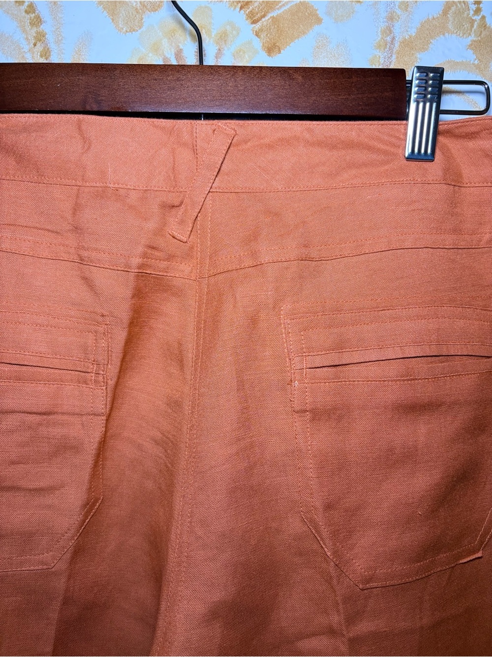 Larry Levine Orange Bermuda Shorts | Tailored Resort Preppy Summer Walking Short - Picture 7 of 10